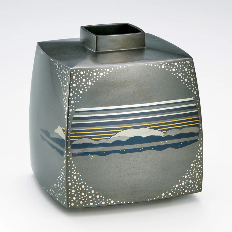 photo Flower Vessel with Design in Inlay "Early Morning"