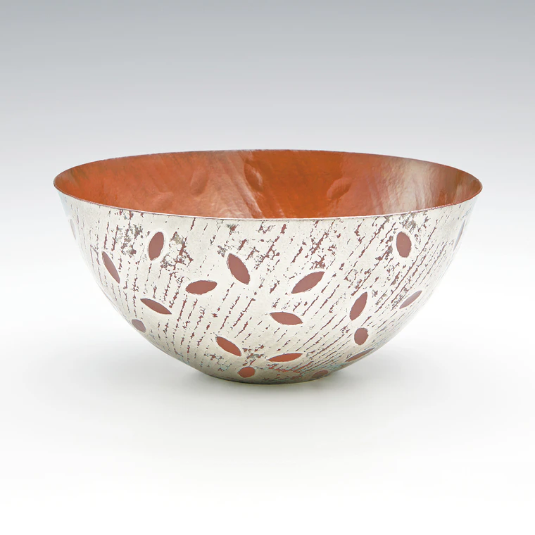 photo Forged Copper Bowl with Silver Decoration