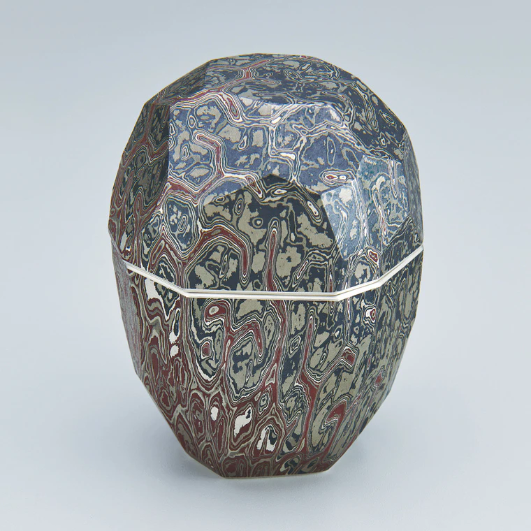 photo 杢目金打出面取茶器