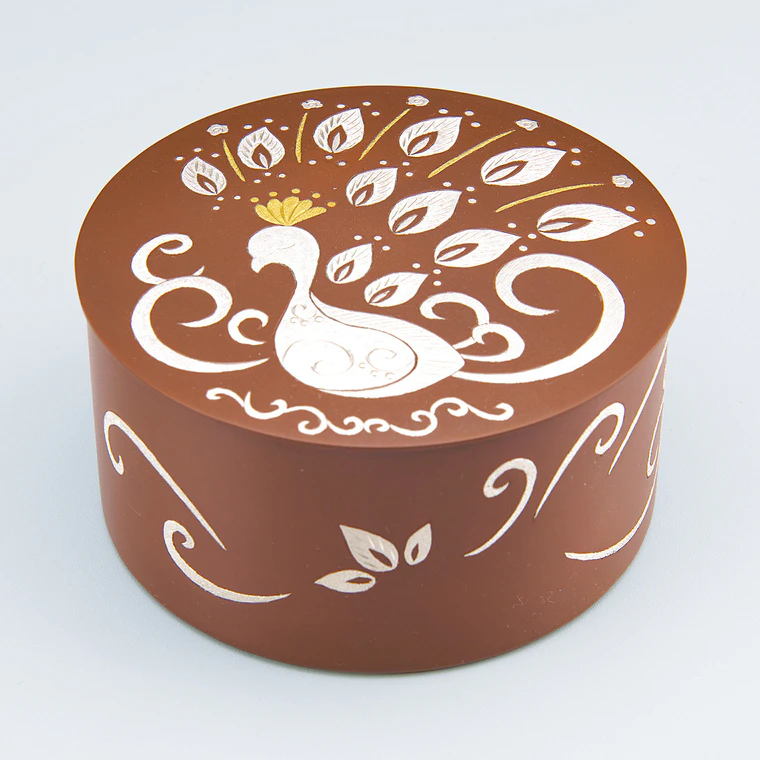 photo Copper Covered Vessel with Carved Damascene Inlay "Clear and Bright"