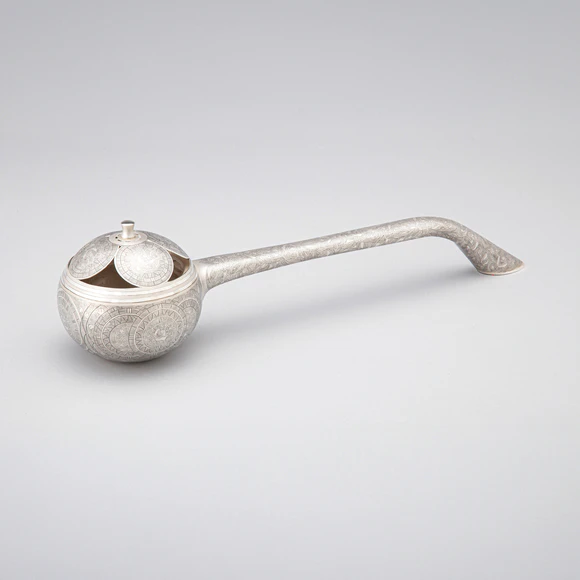 Forged Silver Incense Burner with Cast-in Inlay Patterns