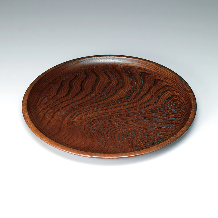 photo Vessel of Zelkova Wood Finished in Wiped Urushi