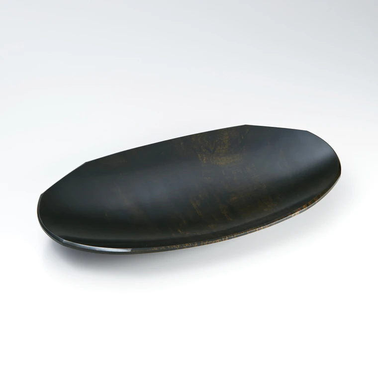 photo Food Vessel of Horse Chestnut Wood Finished in Wiped Urushi