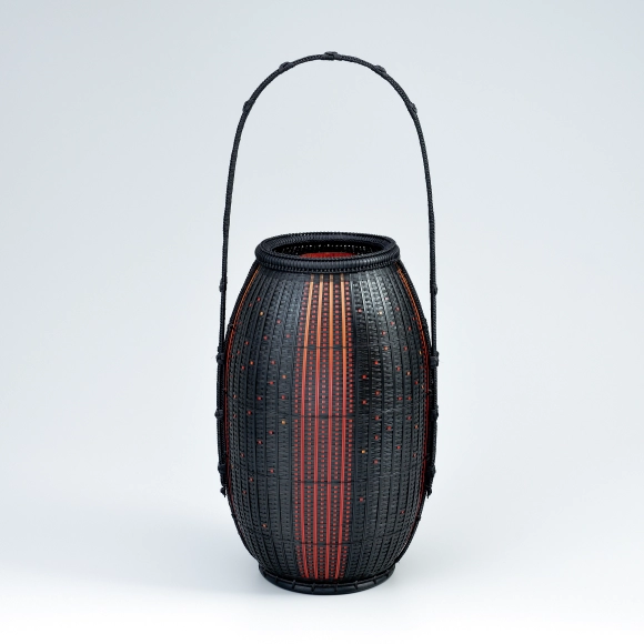 Flower Basket with Handle in Tachisashi-ami Weave "Blazing"