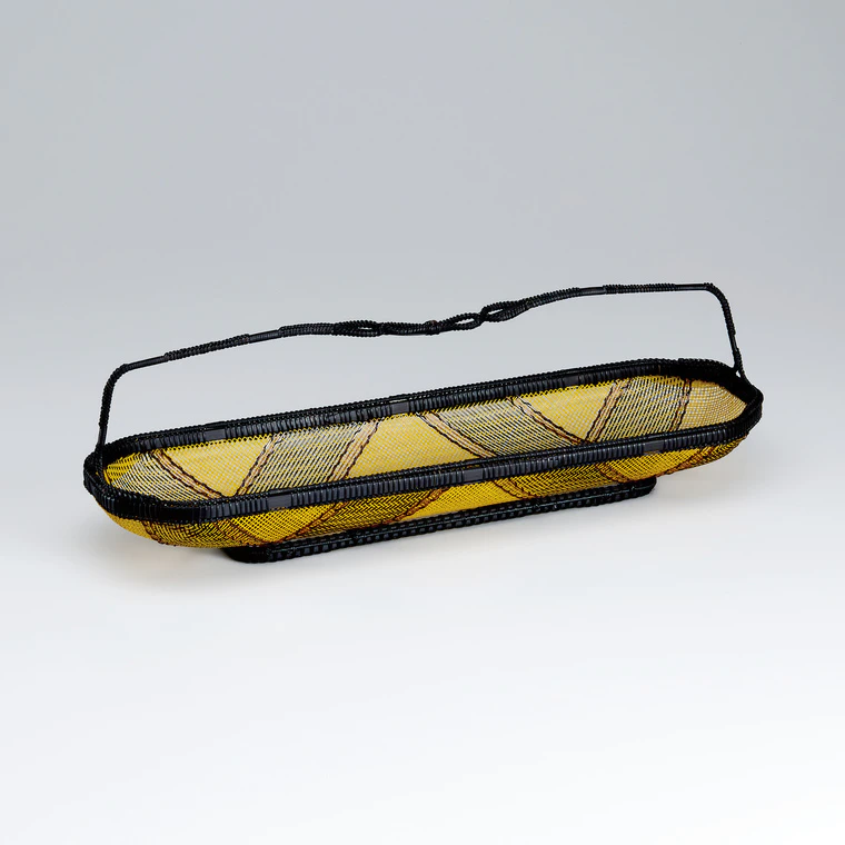 photo Tray in Sukashi Ajiro Weave with Diagonal Line Pattern