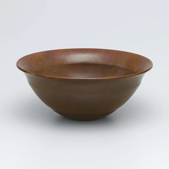 Bowl of Chestnut Wood Finished in Wiped Urushi
