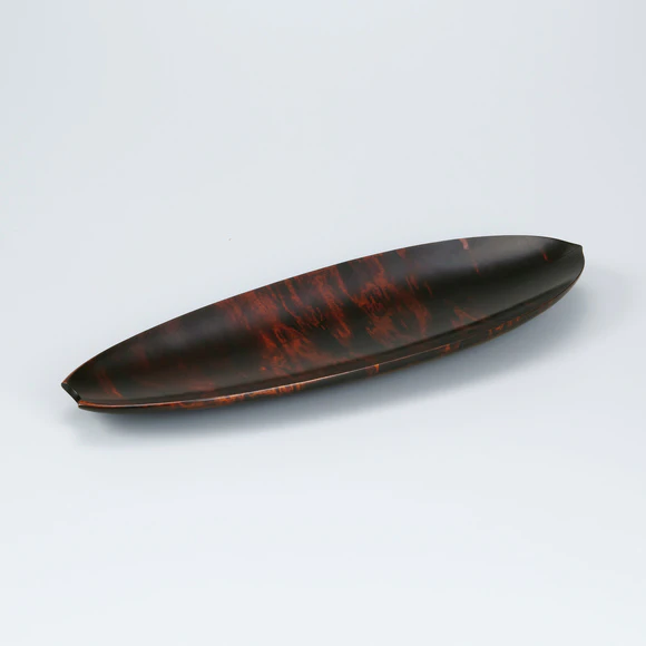 Food vessel of horse chestnut wood finished in wiped urushi.