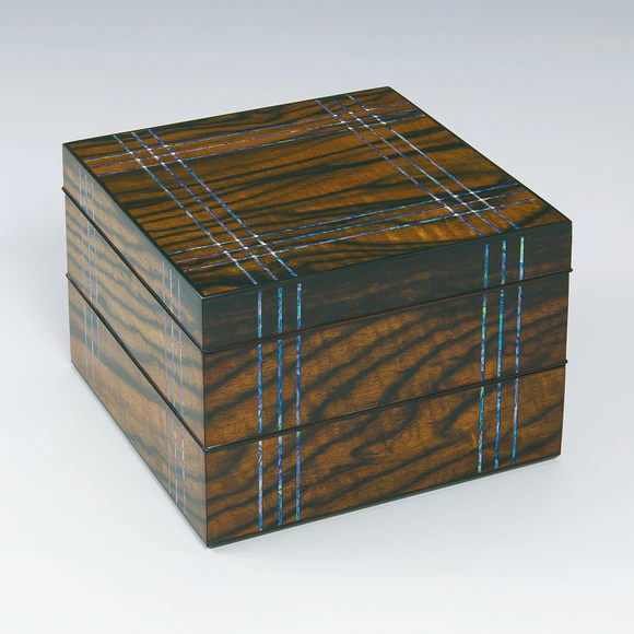 黒柿拭漆象嵌十二角箱(菅生 均)｜ギャラリージャパン