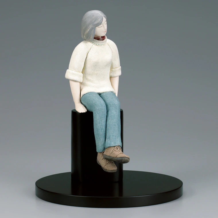 photo Wood Sculpture Covered with Cloth in Kimekomi Method "Wind"