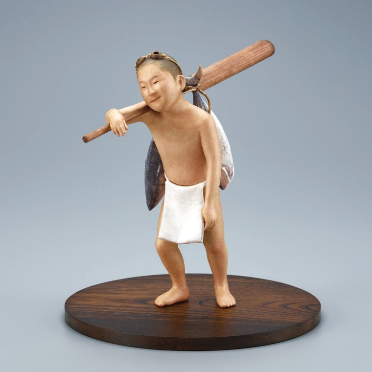 photo Formed with Tōso Over Wooden Core and Covered with Cloth and Paper "Child of the Sea"
