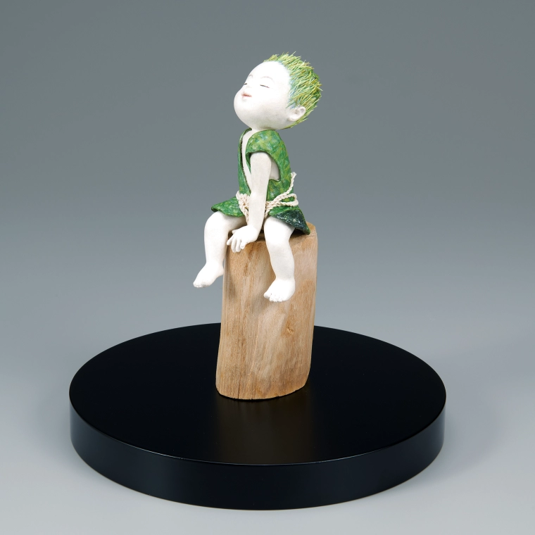 写真：木芯桐塑紙貼「風の行方」