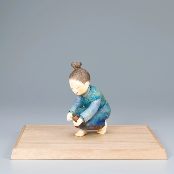 木彫和紙貼「さざれ蟹」