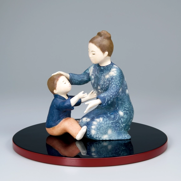 蔵A2949a】人形作家 雨宮英子 桐塑人形 「からつゆ」伝統工芸展