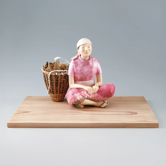 Paper Clay Sculpture Covered with Paper "Rest"