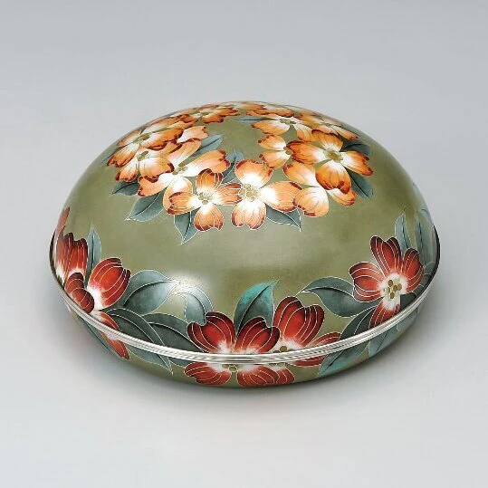 photo Cloisonne Covered Vessel "Flower"