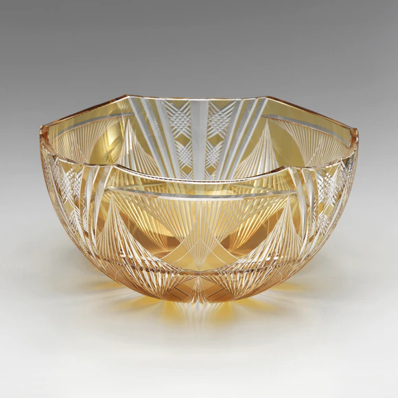 Cased Glass Bowl with Incised Decoration "Moonlight"