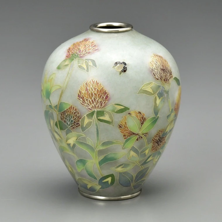 photo Wired Cloisonne Flower Vessel "Lady Bug"
