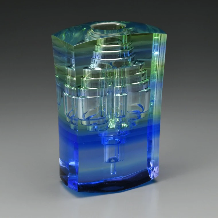 photo Glass Flower Vessel "Memory of Colors – Imagination"
