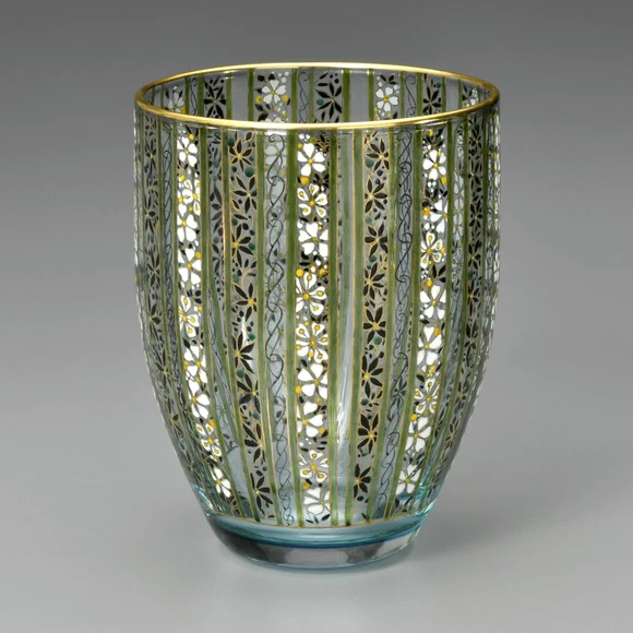 硝子エナメル金彩花器(和気 史枝)｜ギャラリージャパン
