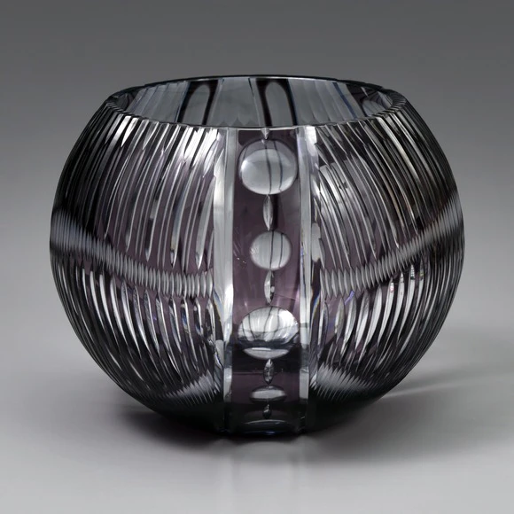 吹き硝子鉢 硝子切子鉢「群青」(氣賀澤 雅人)｜ギャラリージャパン