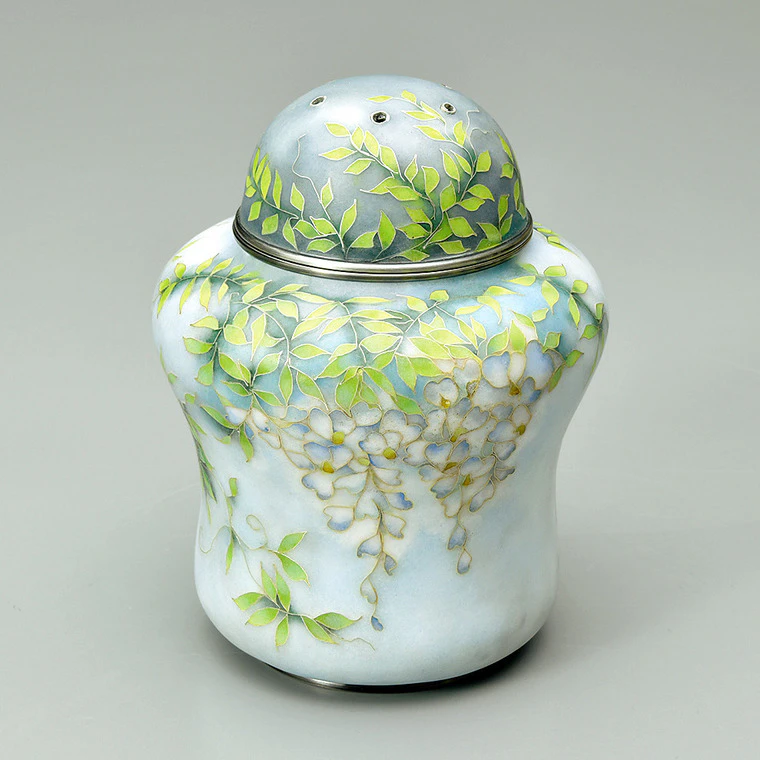 photo Cloisonne Incense Vessel "Spring at Tenmangu"