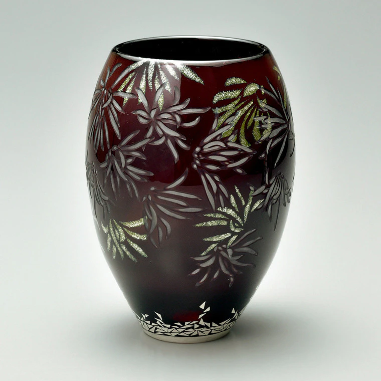 photo Glass flower Vessel "Tokiwa Mansaku (Chinese Fringe Flower)"