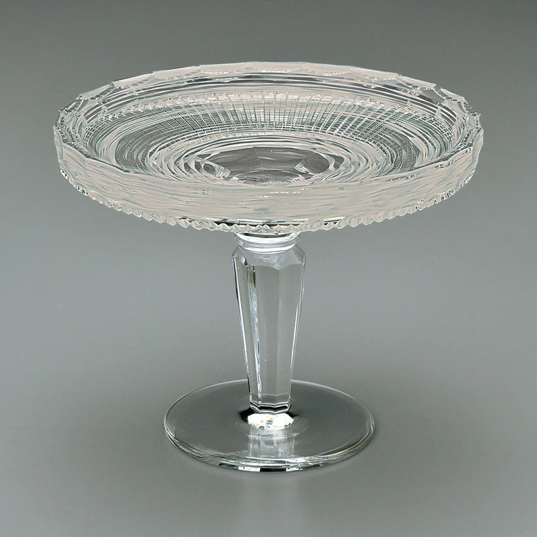 photo Glass High-footed Tray "Orika (Woven Flower)"