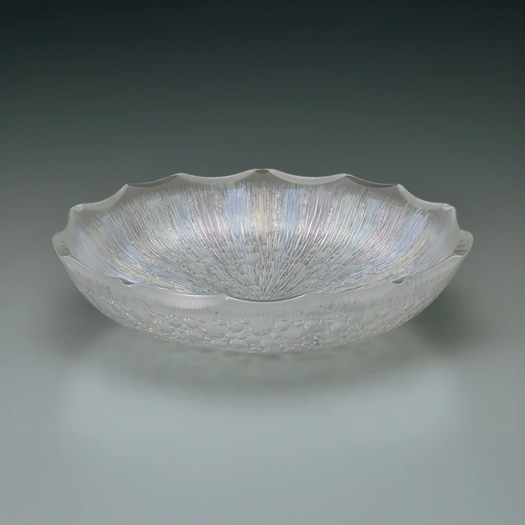 photo Laminated bowl with rainbow color and bubble design