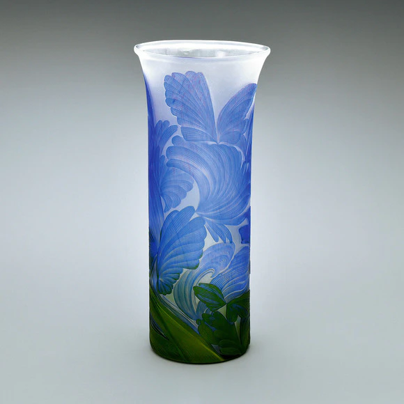 サンドブラスト花器「薄紅の思い出」(西野 尚子)｜ギャラリージャパン