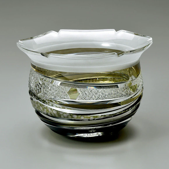 Cased Glass Bowl with Incised Decoration 