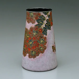 泥釉七宝花入「茜さす」