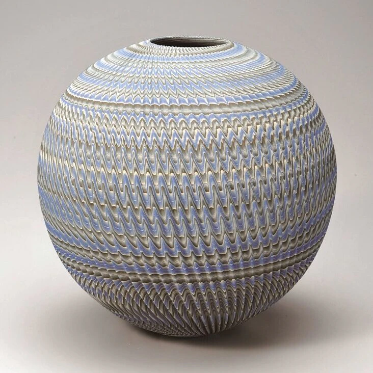 photo Marbled Jar with Ridges