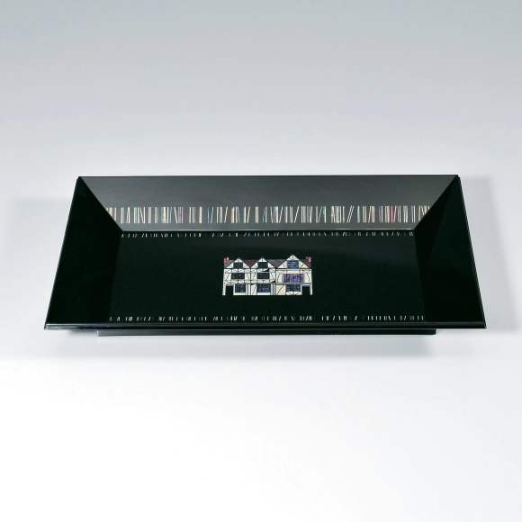 Incense Tray with Design in Irokirigai "English House"