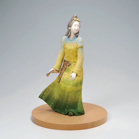 Wood Sculpture with Polychromy "Breeze of Greenery"