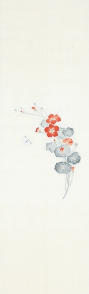 Obi Sash with Embroidery "Nasturtium"