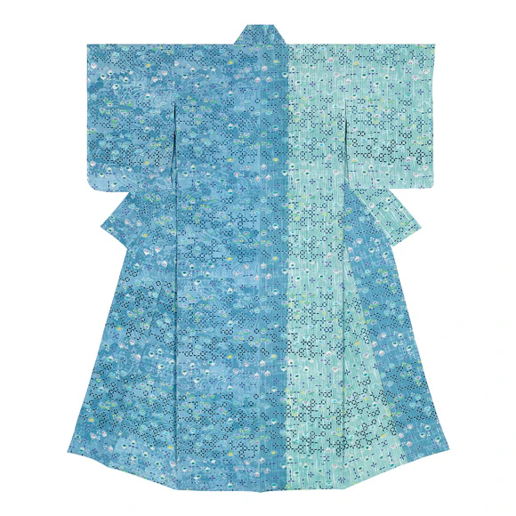 おぼろ型染着物「井筒」