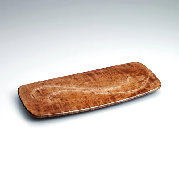 Tray of Maple Wood Finished in Wiped Urushi