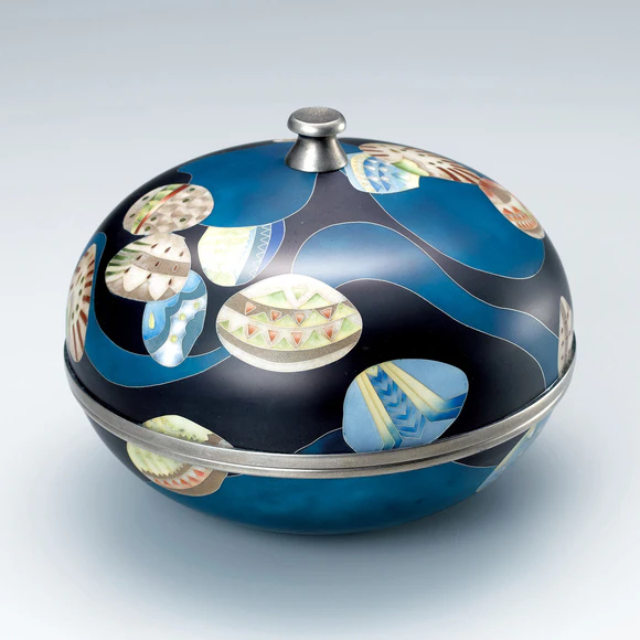 Cloisonne Covered Vessel "Sea Tide"