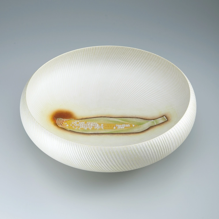 photo Bowl with silver and overglaze enamel decoration