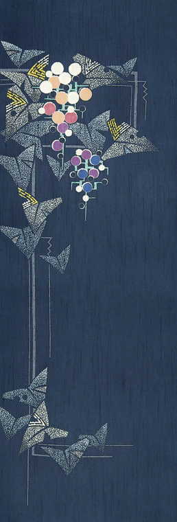 photo Obi Sash with Design in Yūzen Dyeing "Grapes"