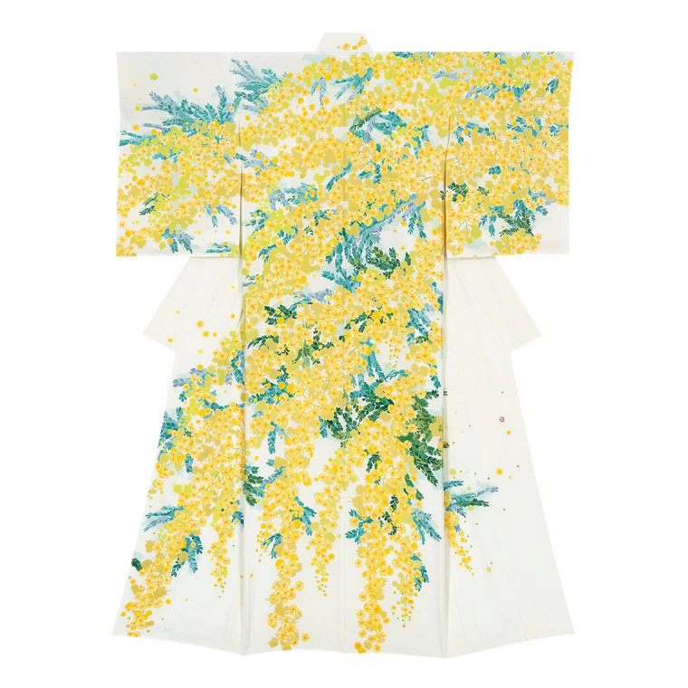 photo Formal Kimono with Design in Yūzen Dyeing "Spring Sunshine"