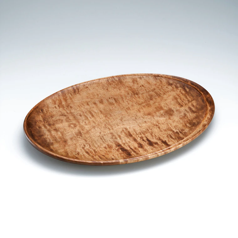 photo Tray of Maple Wood Finished in Wiped Urushi