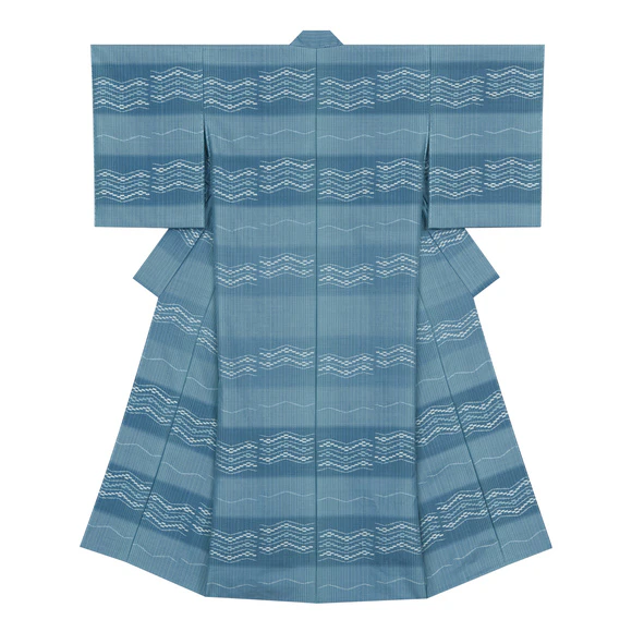 Kimono of Tsumugi "Sea route"