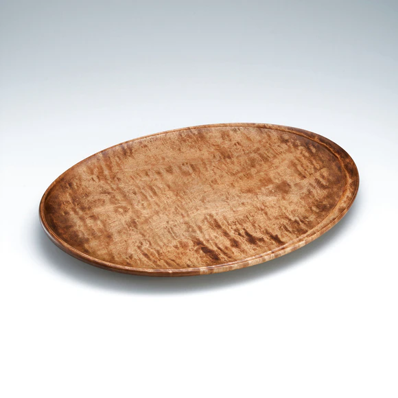 Tray of Maple Wood Finished in Wiped Urushi