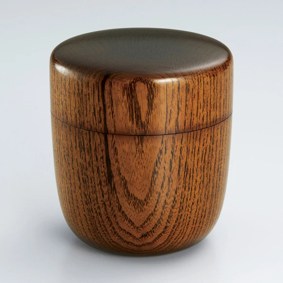 Double Structure Tea Caddy of Oshima Mulberry Wood Finished in Wiped Urushi