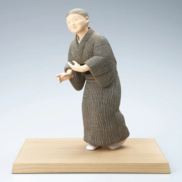 Wood Sculpture Covered with Cloth in Kimekomi Method "Getting Carried Away by the Flowers"