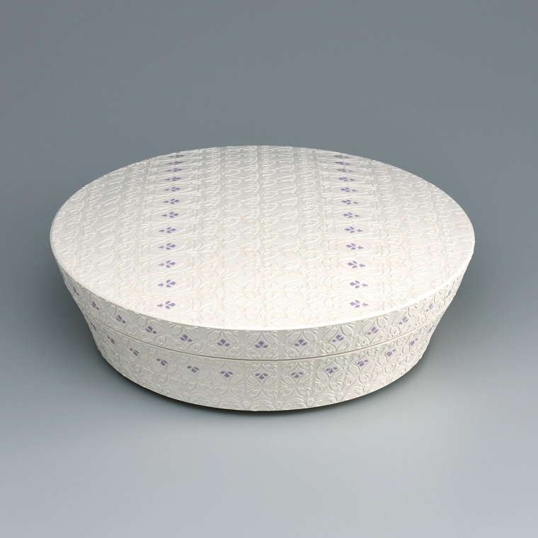 写真：彩泥型染紋様陶筥