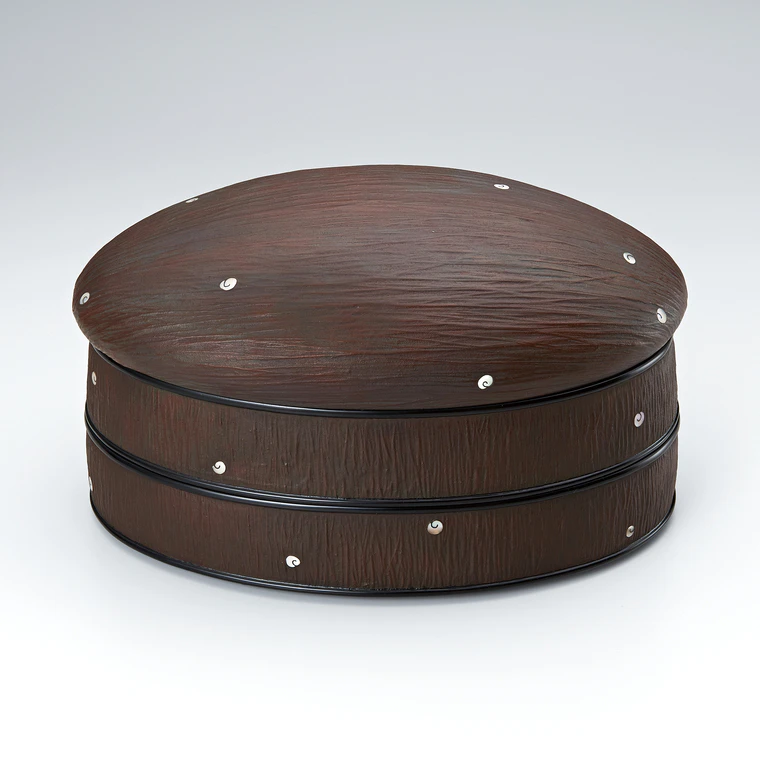 photo Kanshitsu Two-tiered Food Box with Bengara Urushi Coating