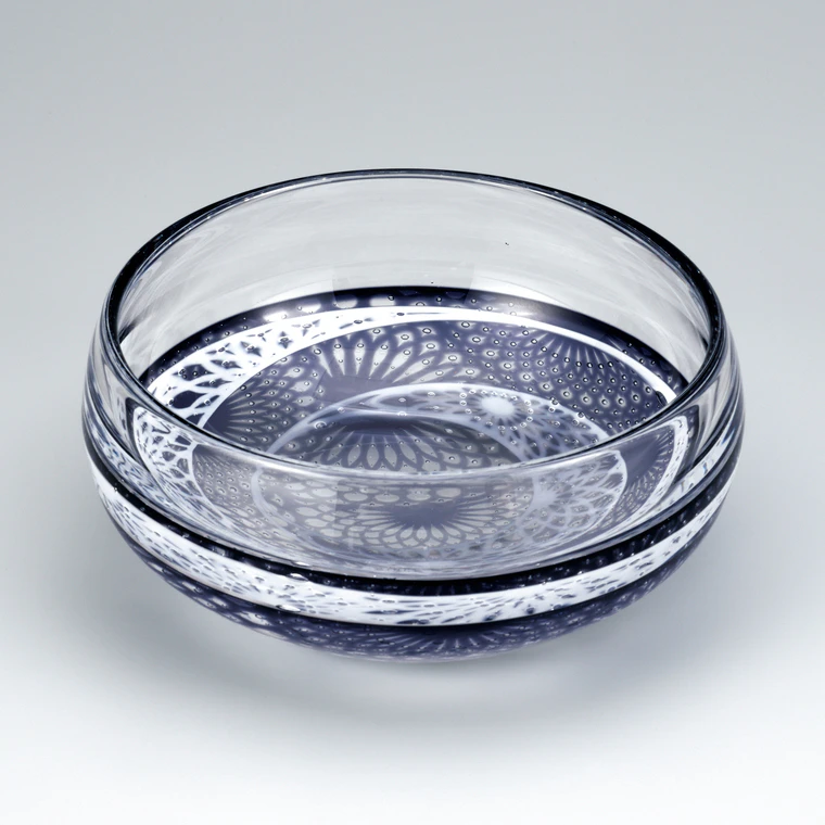photo Hand-blown Glass Sweets Bowl "Awase (Matching / Lined)"