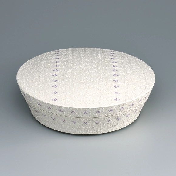 Pottery Box with Colored Slip and Stenciled Pattern
